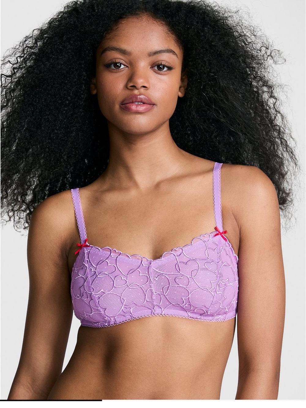 PINK VS Purple Heart Lace Bralette